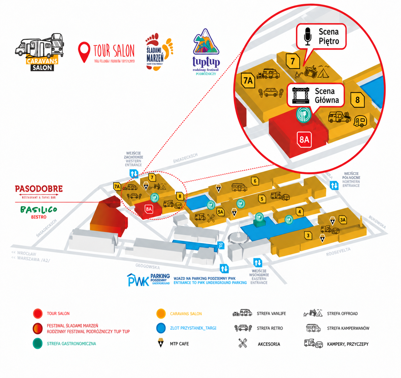 Mapa lokalizacji Sceny Głównej Caravans Salon Poland 2026
